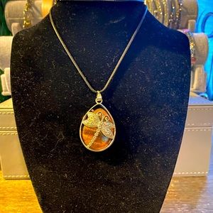 Dragonfly Tiger Eye Pendant
